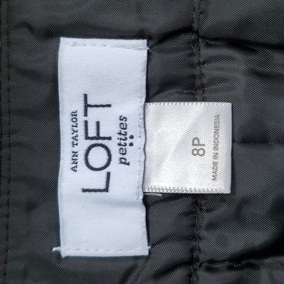 Ann Taylor Loft Petites Black Gray & Purple Polka Dot Mini Skirt Size 8P - Picture 7 of 11